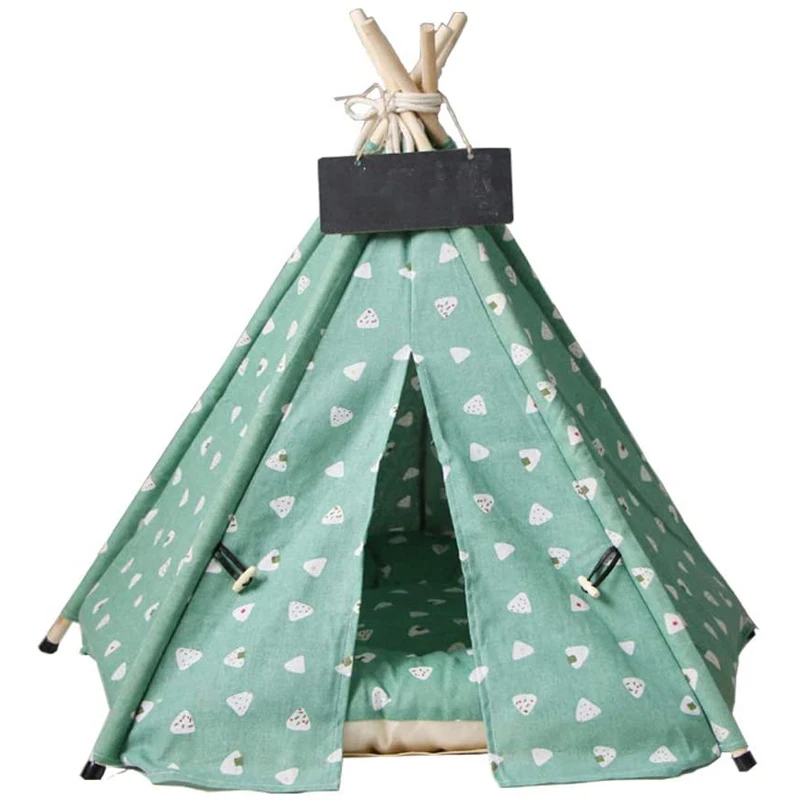 

Pet Teepee Pet Bed With Thick Cushion Blackboard Dog Tent Portable Breathable 6 Sizes Colors Available For Medium Small Dog Cat