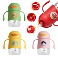 350ml baby drinking cup with straw kids training sippy cup bpa free infant milk feeding nipple bottle water bottle for children