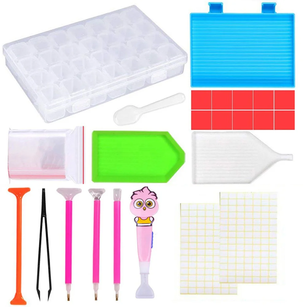 

5D DIY Diamond Painting Tools Kit Portable 43pcs Embroidery Painting Art Accessories Set for Adults or Kids