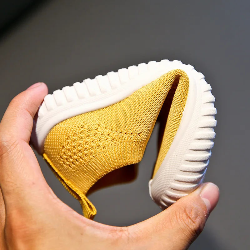 Кроссовки для мальчиков и девочек вязаная спортивная обувь на плоской подошве