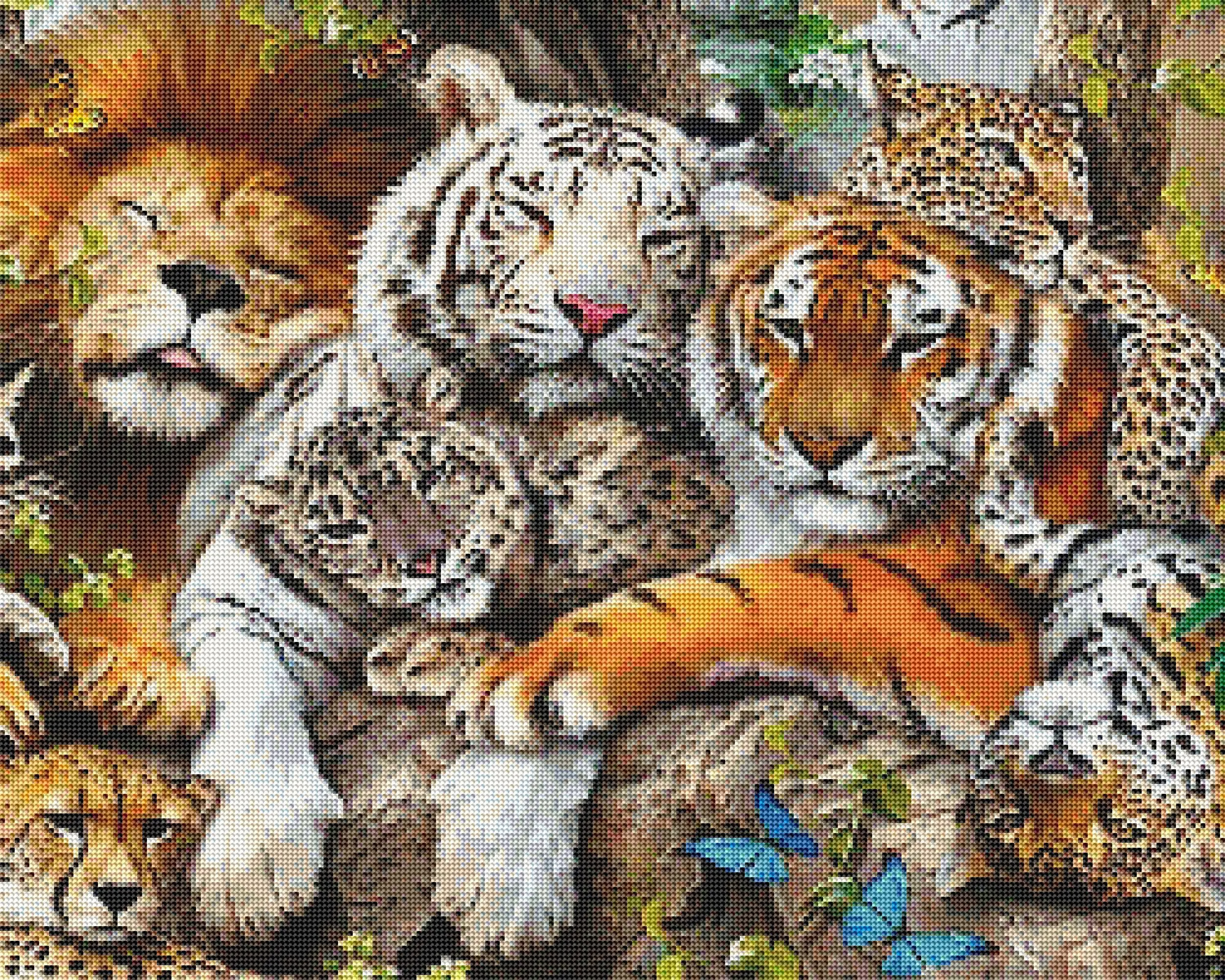 Алмазная живопись с тигром мультяшная фотография полный стразы Настенная