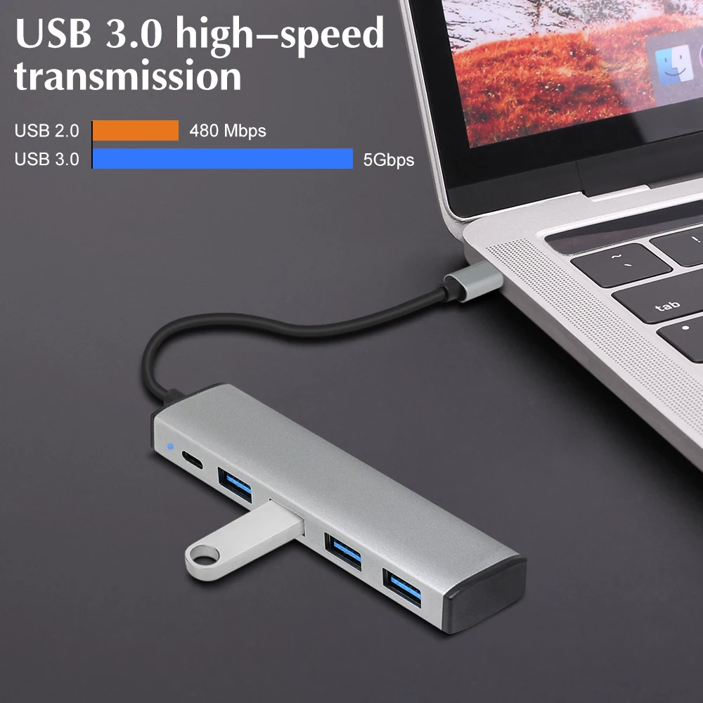 GOOJODOQ Type C HUB к USB 3 0 2 адаптер Dock 4 Port Ulrtra Slim для Windows MacBook Pro Air Samsung S10 S9 Huawei P20 Pro|USB-хабы| |