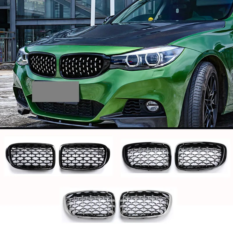 

Алмазная решетка для BMW 3 серии GT F34 Gran Turismo 320i 328i 330i 335i 340i 325d хромированная черная Автомобильная Стайлинг