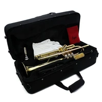 slade golden trumpet bb b flat brass instrument phosphor copper horn with box strap mouthpiece musical instrument accessories