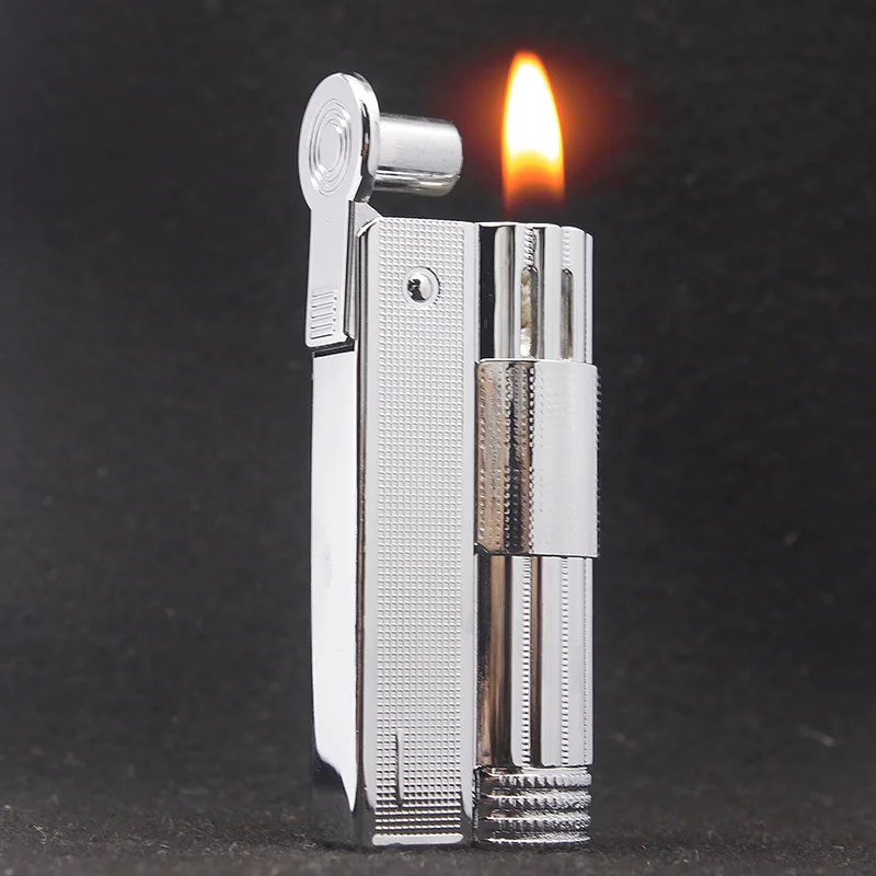 

Classic Retro Stainless Steel Kerosene Lighter Portable Open Lid Ignition Wheel Cigar Lighters Windproof Man Small Gift