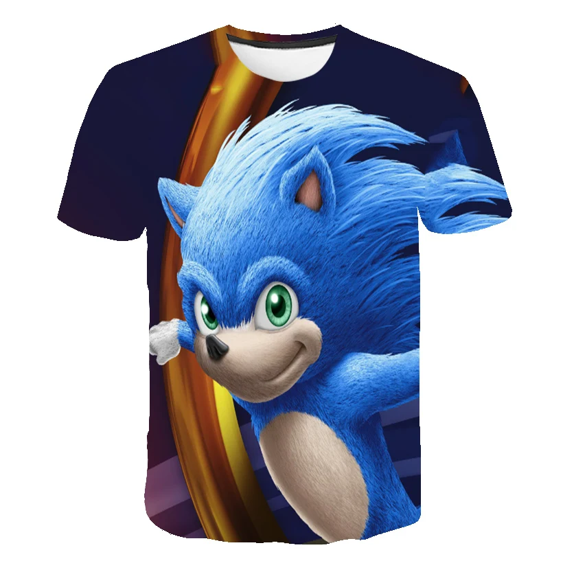 Sonic the футболка с ежиком для мужчин бега Спортивная облегающая короткая мужская