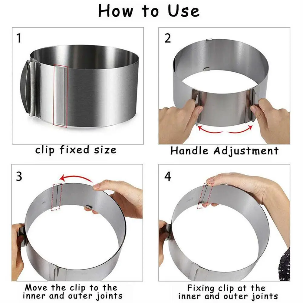 

1 шт. Новинка регулируемое кольцо для Мусса 3D круглые формы для торта кухонные Инструменты для декорирования десертов формы для выпечки тор...