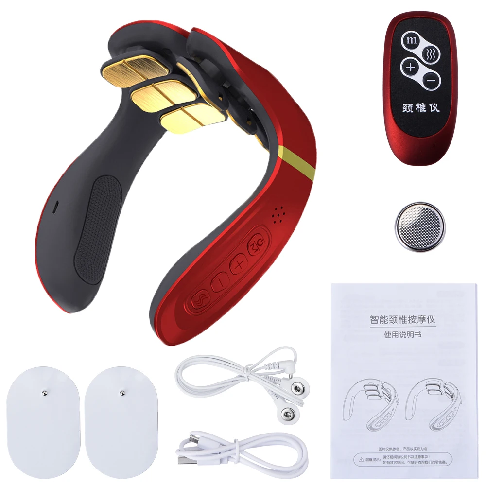 

6 Head Heating Cervical massager Remote Control Neck Massager Electric Pulse Neck Shoulder Massage Instrument Relief Pain