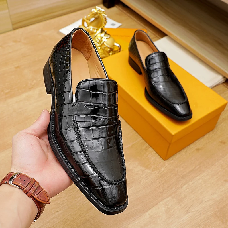 

High quality Classic Men's Penny Loafers Dress Italian Style Office Formal Shoes Cow Leather Pointed Toe Slip-On Shoe for Men