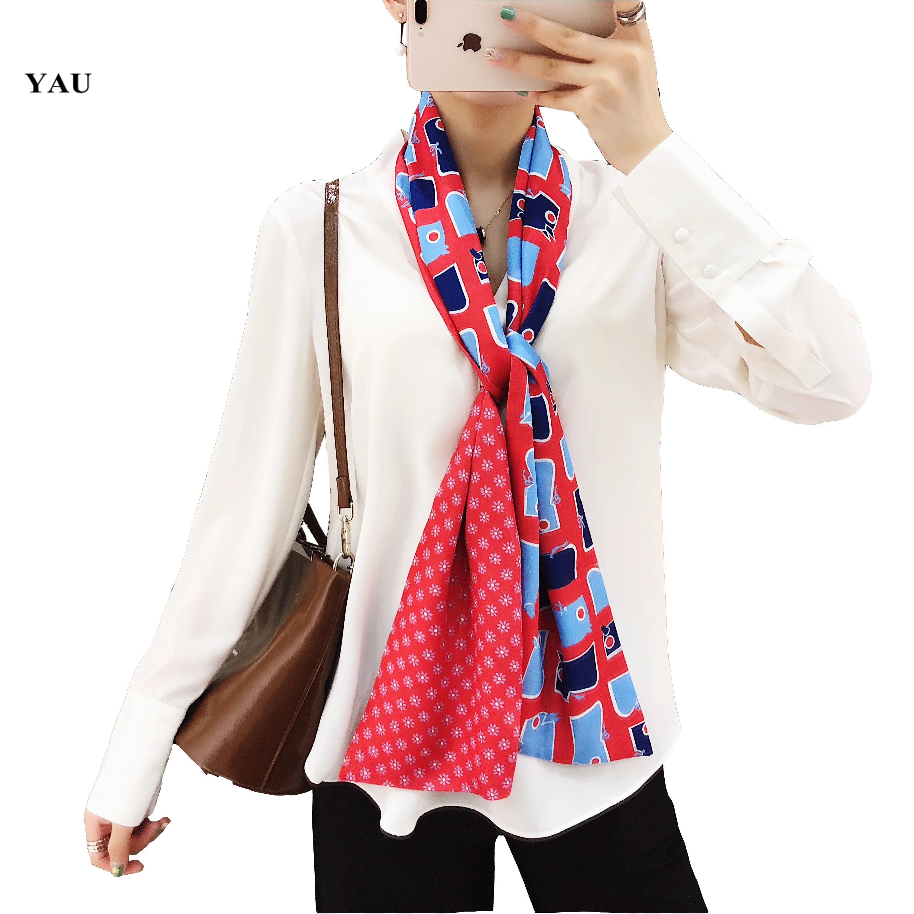 

Роскошный брендовый длинный шарф с мультяшным рисунком лошади, 160 см * 20 см, женские двусторонние шелковые шарфы, женский головной шарф, платок, галстук