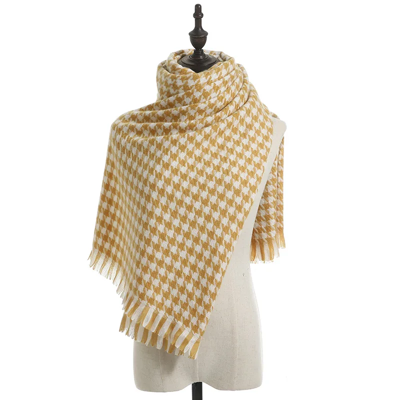 

2020 New Fashion Cashmere Women Plaid Scarf Winter Warm Shawl And Wrap Bandana Pashmina Female Foulard Long Thick Blanket