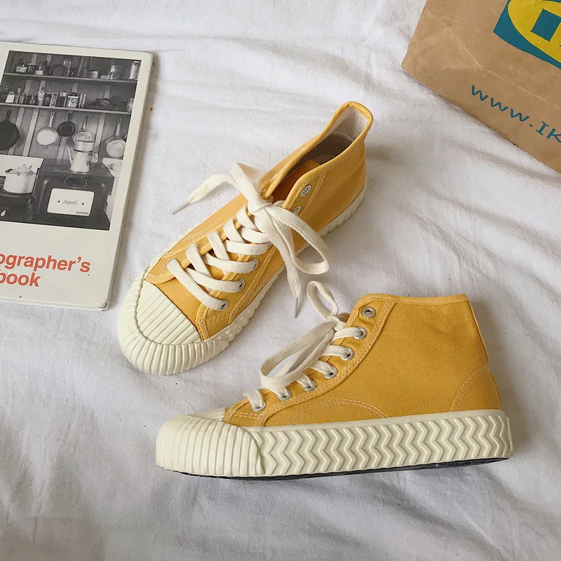 Кеды женские высокие повседневные холщовые кроссовки платформа корейский стиль