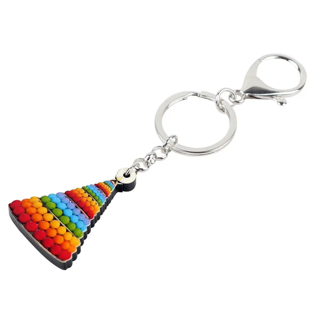 WEVENI Акриловые Рождественские Цветные брелки с шариками и елкой кольца подвески