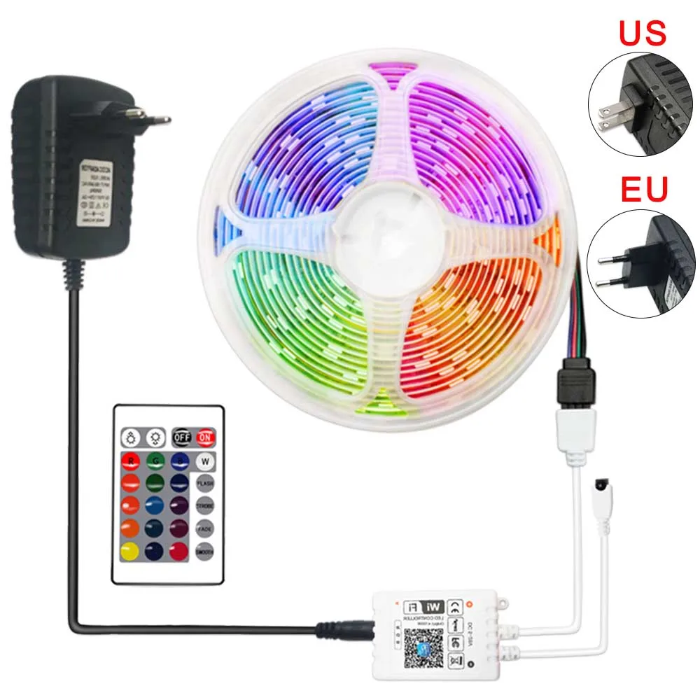 Водонепроницаемая светодиодная лента 15/20 м 5050 SMD 2835 Wi Fi RGB 5/10 м|Светодиодные ленты|