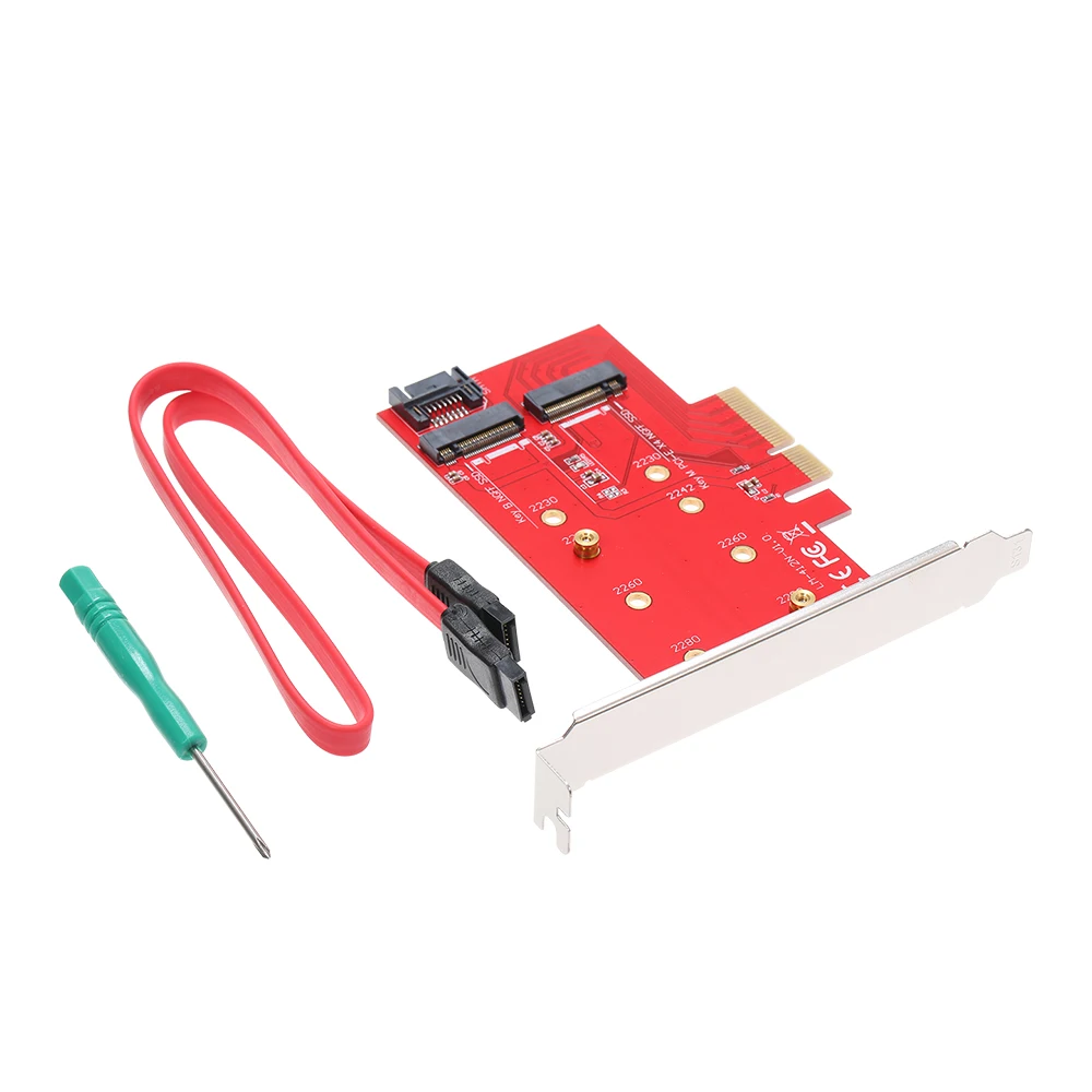 M.2 NVME NGFF SSD and B Key M (SATA Based) to PCI-E x4 Adapter Dual Slots | Компьютеры и офис