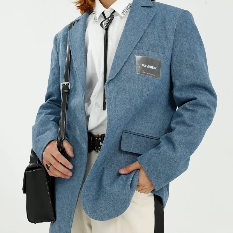 Мужской Молодежный уличный стиль модный Повседневный Блейзер мужской пиджак