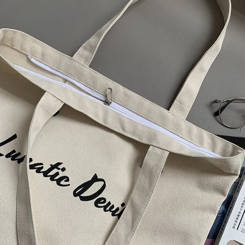 

Women's Canvas Shopping Bag Female Handbag Large Tote Bag for Women 2021 Cotton Cloth Ladies Shoulder Bag Eco Shopper Bag Travel