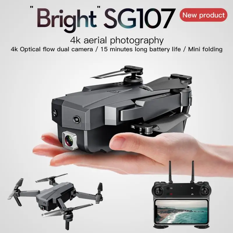 SG107 WIFI оснащен широкоугольным 4K двойной камерой фиксированной высоты складной