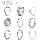 2021 Новая Бесплатная доставка Аутентичные 925 стерлингового серебра полированные бусины с мелкими камушками Открытые Кольца для женщин, сделай сам, ювелирное изделие повышенной кольцо в форме сердца