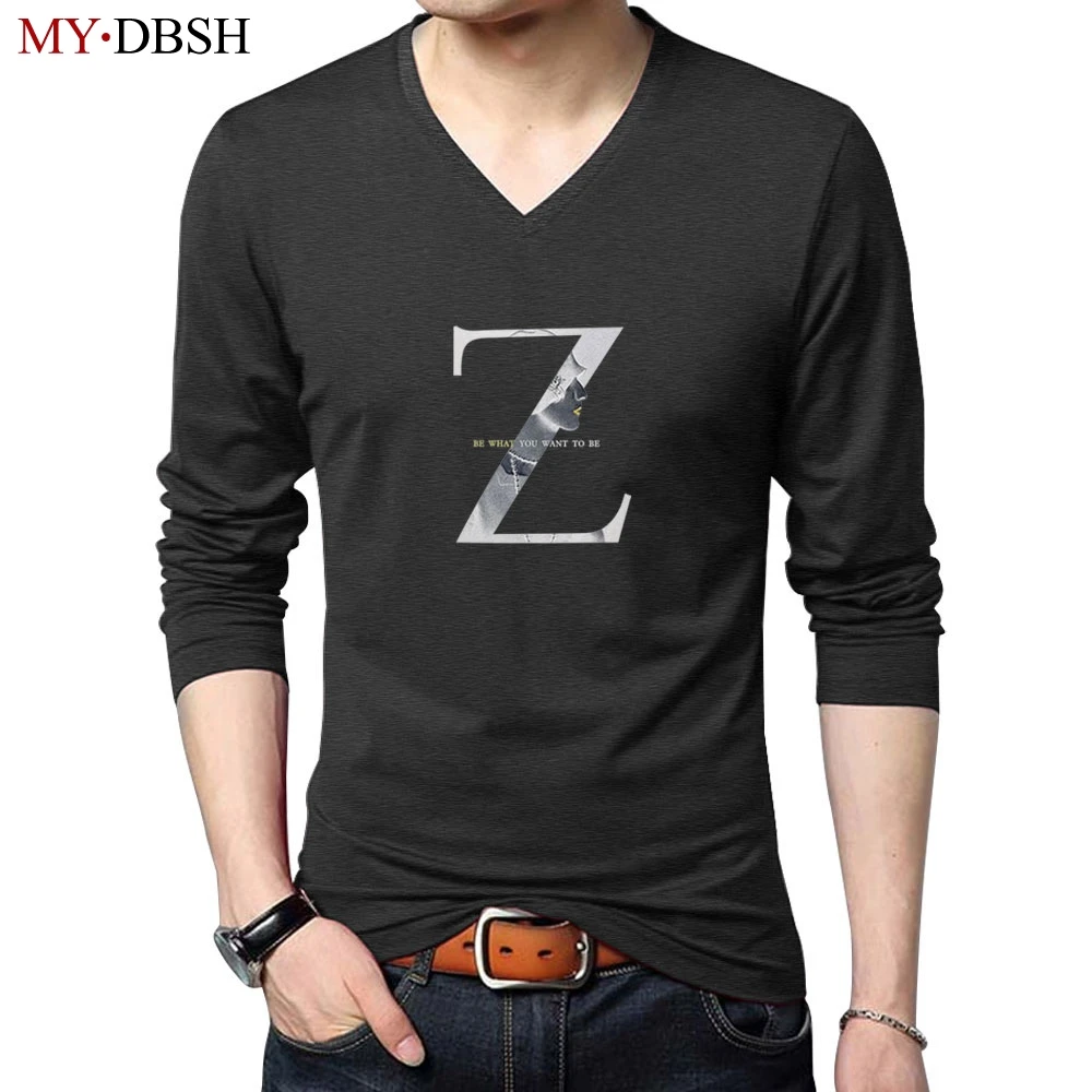 Бренд MYDBSH Хлопковая мужская футболка с принтом Z мода 2021 года крутая удобная V