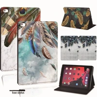 feather pu leather smart tablet stand folio cover feather colors slim case for ipad 2 3 4 5 6 7 8 9mini 1 2 3 4 5 6airpro