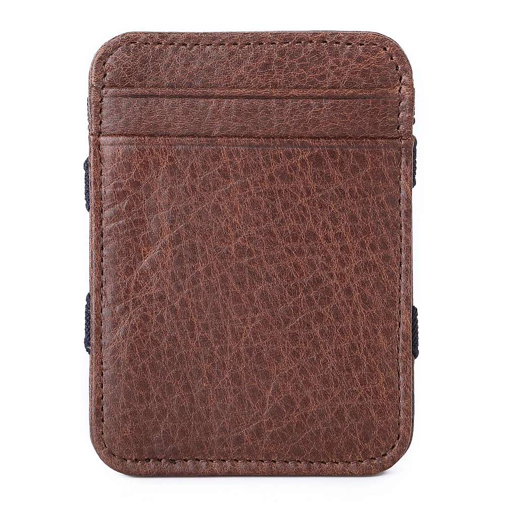 The New Brand Men's Genuine Leather Magic Wallet Money Clips Thin Clutch Bus Card Bag For Women Small Cash Holder Slim Man Purse | Багаж и