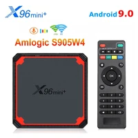 new x96 mini plus smart tv box android 9 0 tv box amlogic s905w4 quad core dual wifi 4k set top box support google voice control