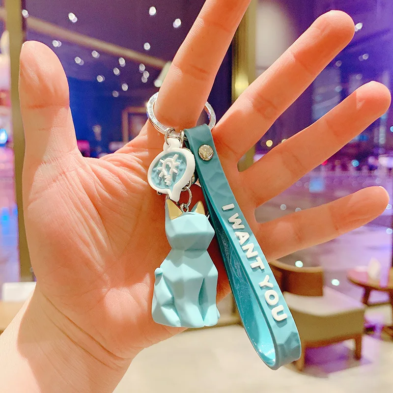 

Cartoon Section Geometric Dinosaur Anime Keychain Korea Cute Personality Ins Creative Couple Pendant Gift Keychain Accessories