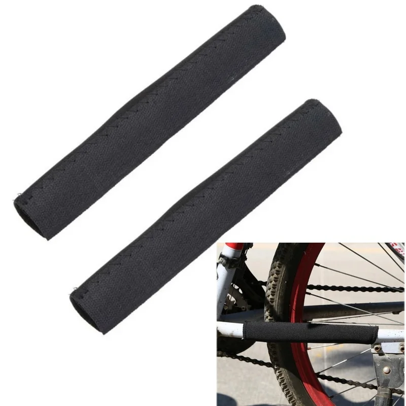 

2pcs Bike Frame Protector Bicycle Chain Protection Mountain Bike Front Fork Protection Guard Bicycle Cycling Chain Cover Black