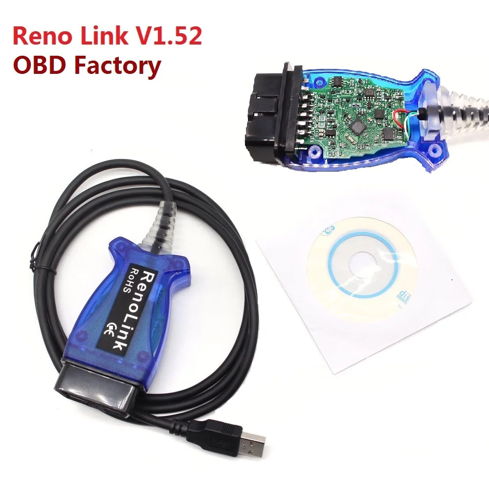 ECU-программатор для Renault Reno link V1.52 подушка безопасности ECM UCH OBD2 кабель диагностики