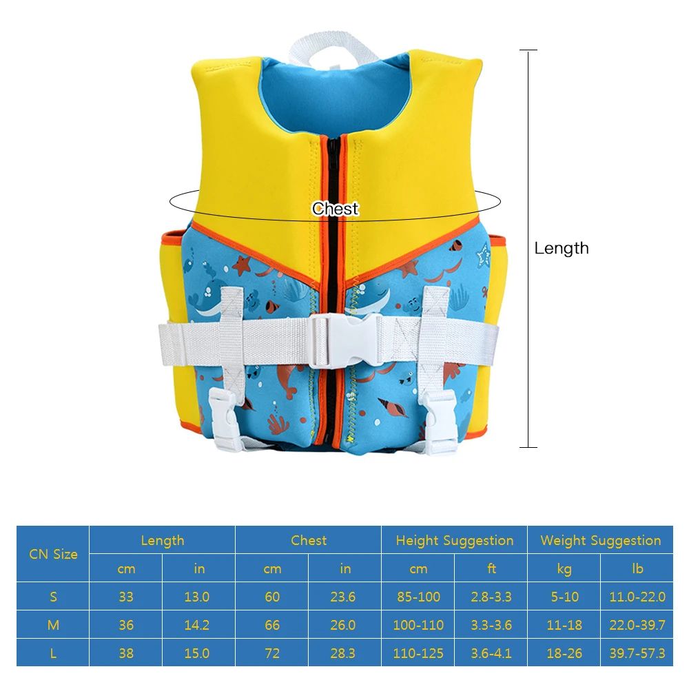 

Kids Surfing Swimming Life Vest Children Swimming Life Jacket Boys Grils Zipper Swim Vest Water Sports Saving Life Equipment