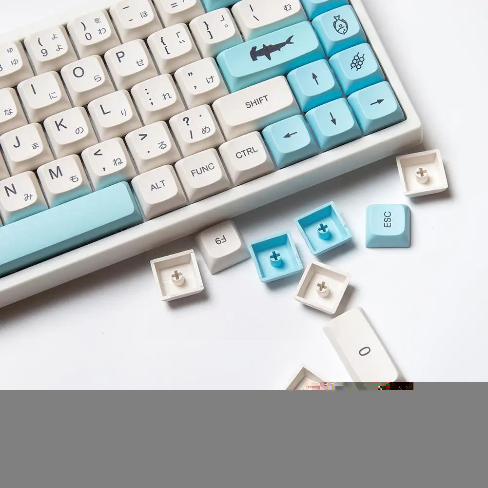 

138 Keys Xda Pbt Keycaps For Gmmk Pro Mechanical Keyboard Dye Subbed Sea Salt Theme Blue White Color Xda Keycaps 61 E9o7