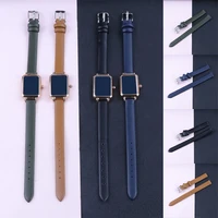 unisex with silver color stainless steel buckle 8 22mm watchband replace wrist band soft leather strap