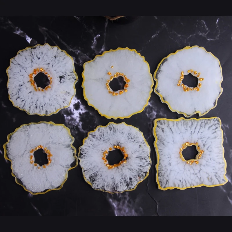 

DIY Irregular Wavy Coaster Epoxy Resin Mold Cup Dishes Mat Pad Silicone Mould
