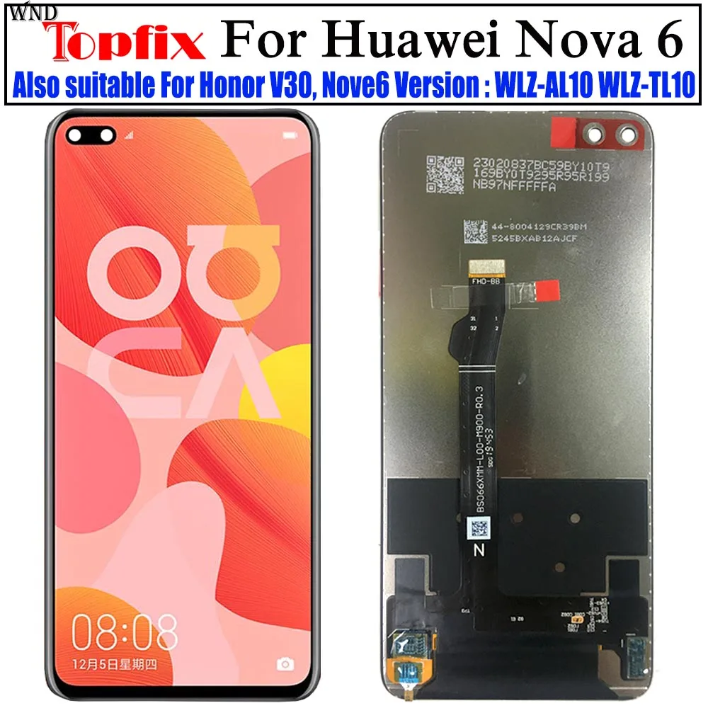 Для Huawei Honor вид 30 ЖК V30 дисплей сенсорный экран дигитайзер для сборки Nova 6 WLZ AL10