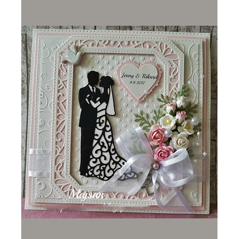 Штампы для скрапбукинга свадебная рамка невесты металлические штампы трафарет