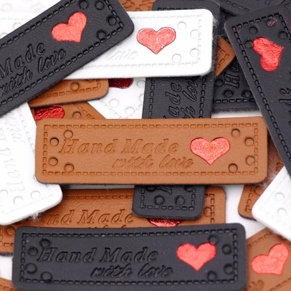 Этикетки ручной работы с надписью Handmade With Love 50 шт. 51 х15 мм|Этикетки для одежды| |