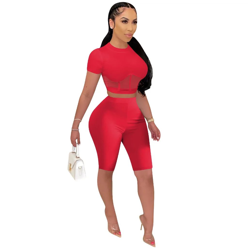 

2020 Summer Women's Suit European and American Short Suits Four Color for Choose Two-pieces Set S-XXL