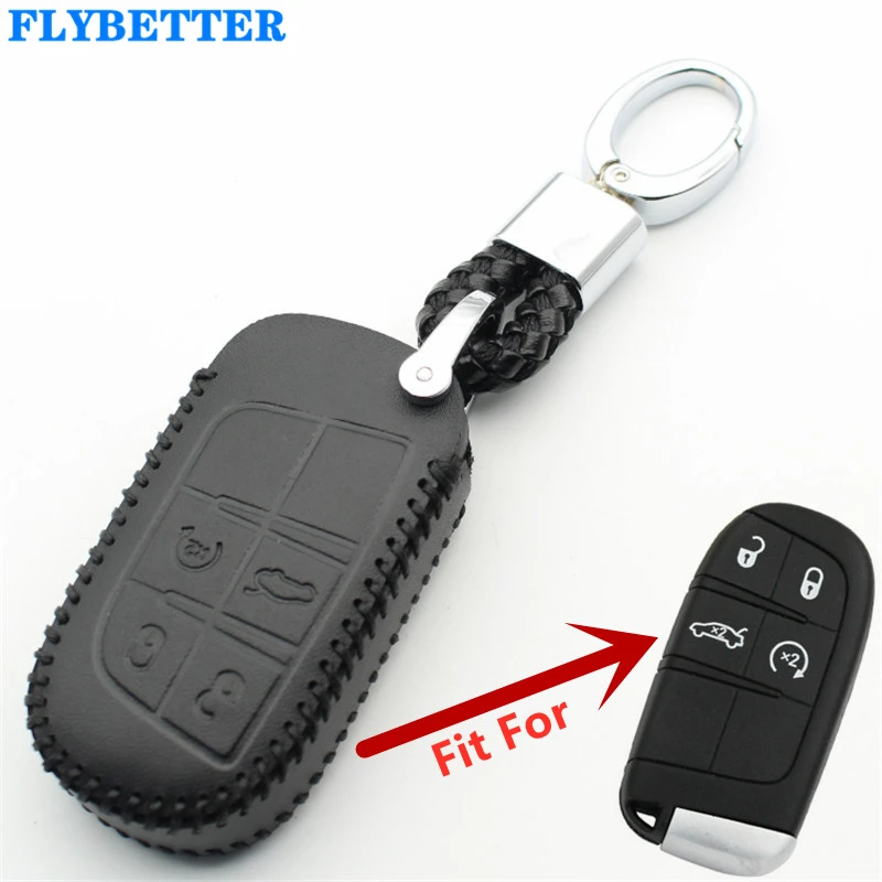 FLYBETTER натуральная кожа 4 чехол для ключей с кнопками Крышка Jeep Grand Cherokee/компасы