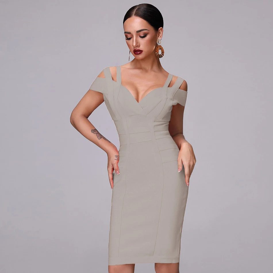2020 Новинка осени Для женщин короткий рукав V образным вырезом Бандажное платье