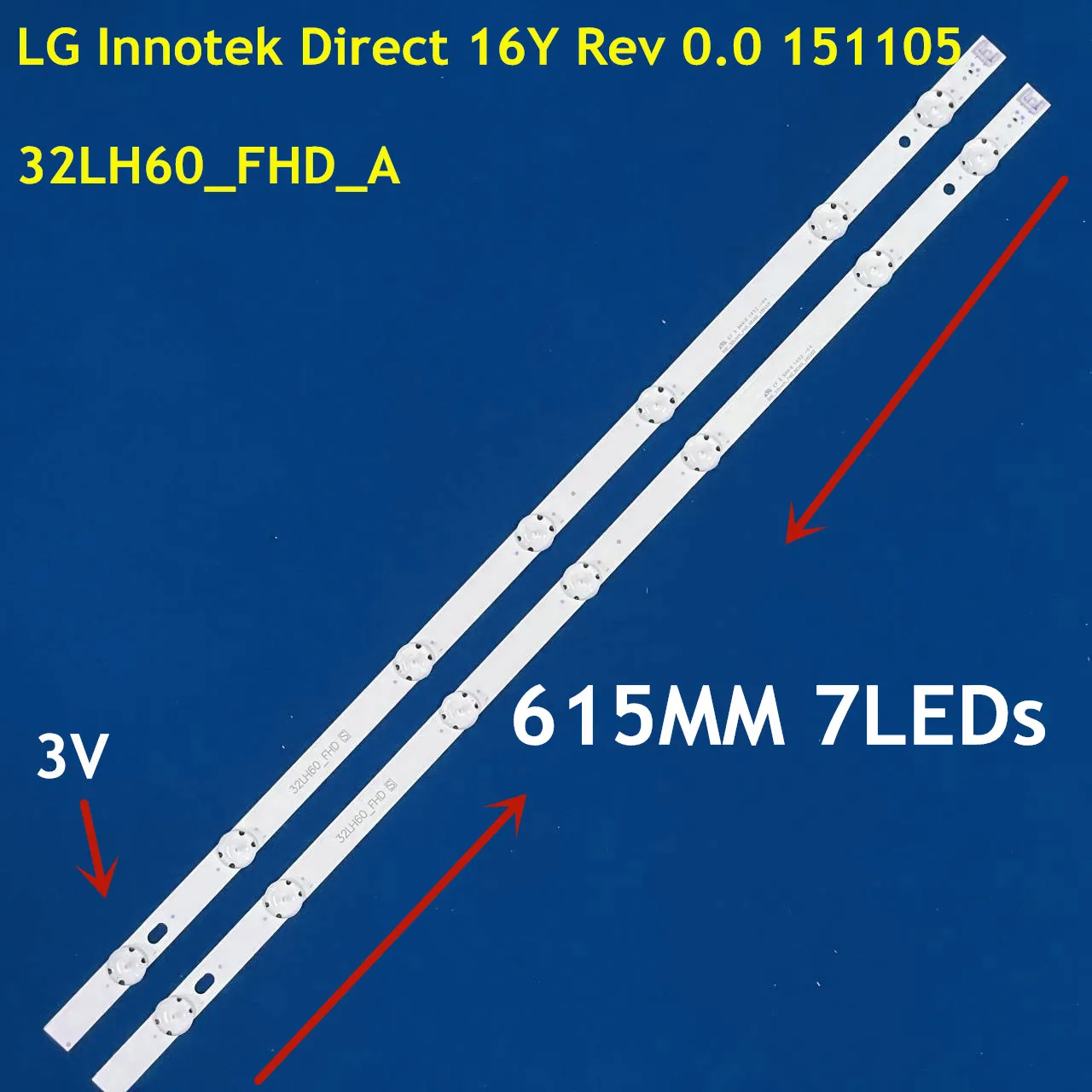 Светодиодная лента 615 мм 7 ламп 32lh60 _ fhd_a LG Innotek Direct 16Y Rev 0. 151105 для 32LK6100 32LK6200 32LH604V 32LH530V