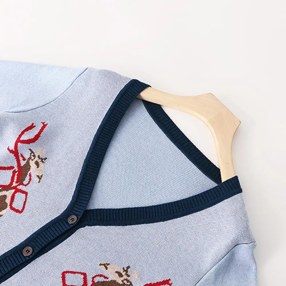 Женский осенний свитер с изображением оленя 2019 качественный Повседневный