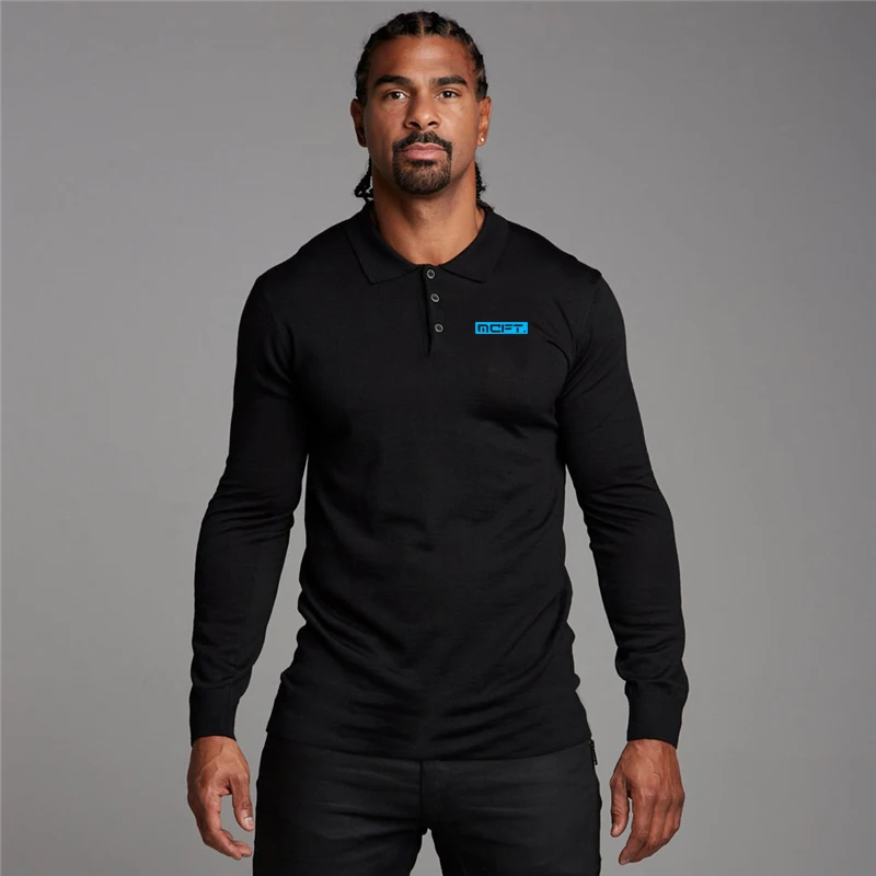 

2019 Men's Business Work Men Polo Shirt Brand Casual Fashion Cotton Male Top Tees Autumn Long Sleeve Turn-down Collar Polo Shirt