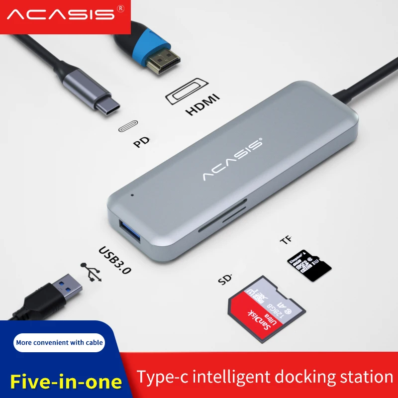 Acasis USB C Hub Type to HDMI совместимый 4K 3 0 SD TF кардридер с PD зарядкой для MacBook Pro