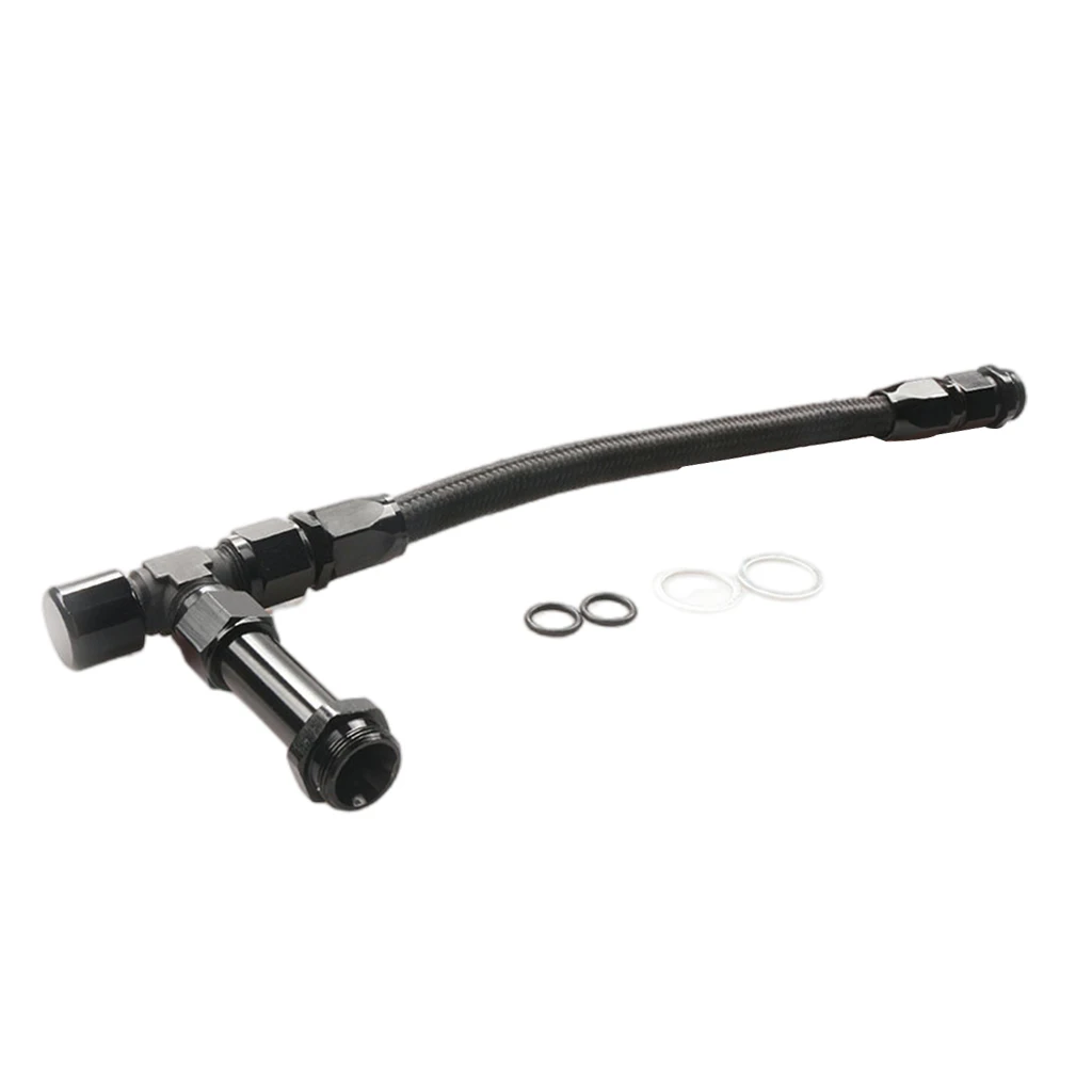 

Nylon Braided Hose Oil Cooling Double Joints Aluminum Alloy Black Oil Cooling System Fitting Kit Accessories
