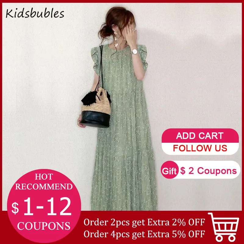 Женское длинное платье с цветочным принтом Простое Элегантное повседневное