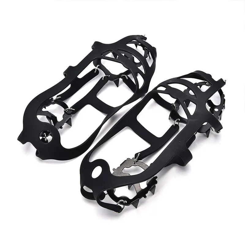 Crampons походные зимние спортивные товары для кемпинга нескользящая обувь покрытие ледяной антискользящий прочный 18 гвоздей Z Снежная усиленная сталь