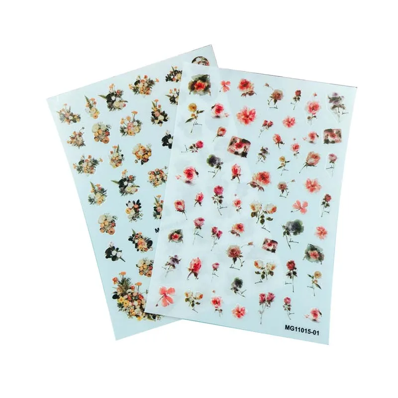 

Fashion New Arrival Japanese Style DIY Thin Traceless Nail Stickers Back Glue Adhesive Dry Nail Decals Autumn Flowers Nail Art