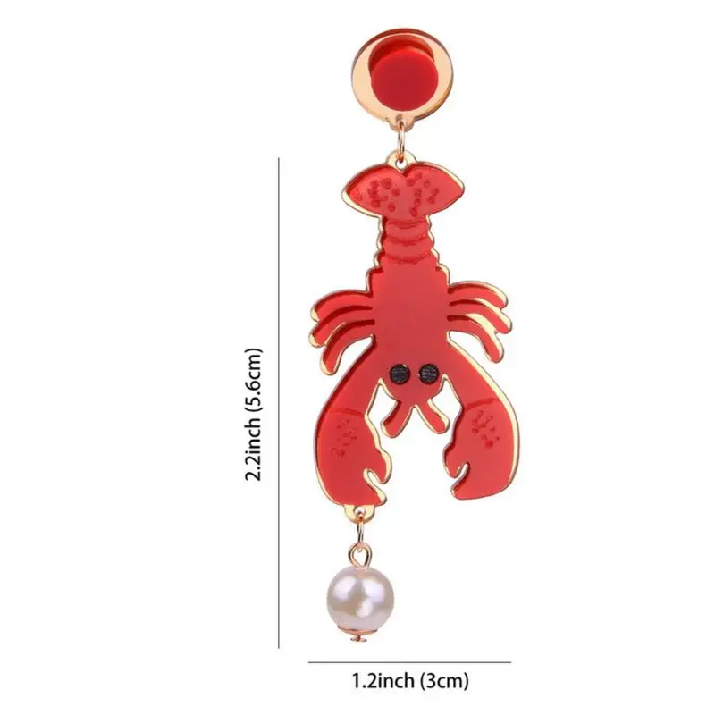 

New Trend Lady Exaggerated Earrings Acrylic Lobster Octopus Styling Women Girls Earring Jewelry Ear Decoration