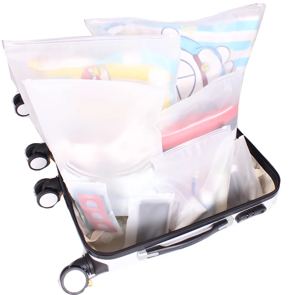 4Pcs Swimming Bags Matte Frosted Travel Pouch Swimming Bag Sealed Waterproof Transparent Ziplock Bag For Clothing Bras Shoes New